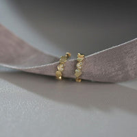 Sweet Crystal Heart-in-Heart 925 Sterling Silver Huggie Hoops