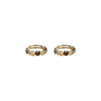 Sweet Crystal Heart-in-Heart 925 Sterling Silver Huggie Hoops