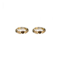 Sweet Crystal Heart-in-Heart 925 Sterling Silver Huggie Hoops