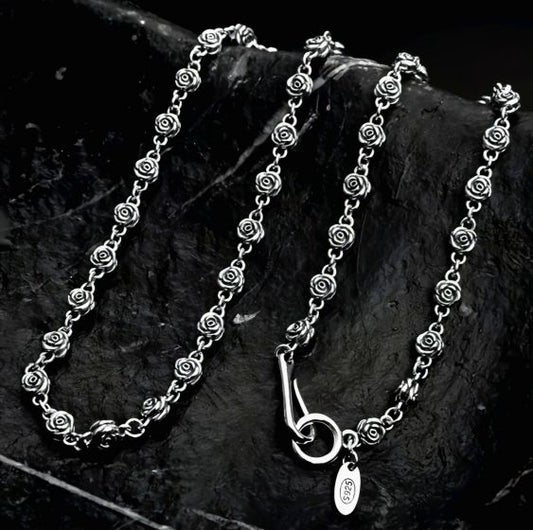 Rose Flower 925 Sterling Silver Necklace