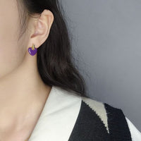Anniversary Epoxy Heart 925 Sterling Silver Stud Earrings