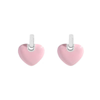 Anniversary Epoxy Heart 925 Sterling Silver Stud Earrings