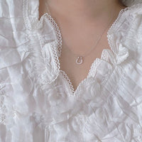 Blue Oval Crystal Necklace in 925 Sterling Silver