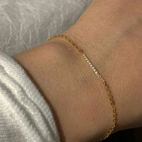 Double Layer Crystal Lines Bracelet in 925 Sterling Silver