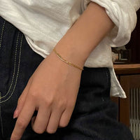 Double Layer Crystal Lines Bracelet in 925 Sterling Silver