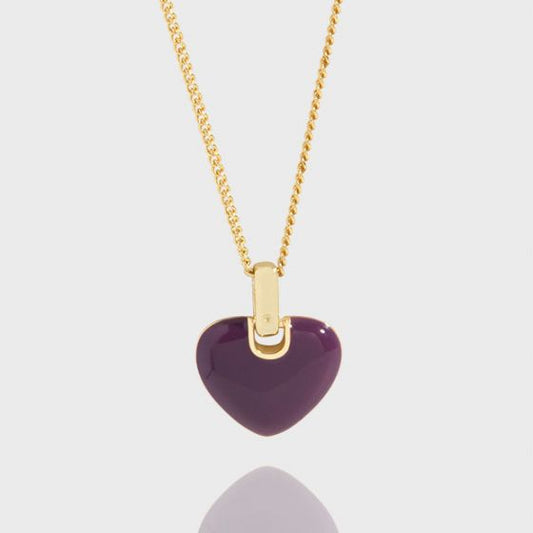 Honey Moon Epoxy Heart Necklace in 925 Sterling Silver