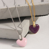 Honey Moon Epoxy Heart Necklace in 925 Sterling Silver