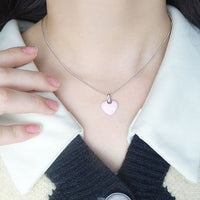 Honey Moon Epoxy Heart Necklace in 925 Sterling Silver