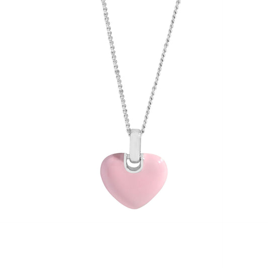 Honey Moon Epoxy Heart Necklace in 925 Sterling Silver