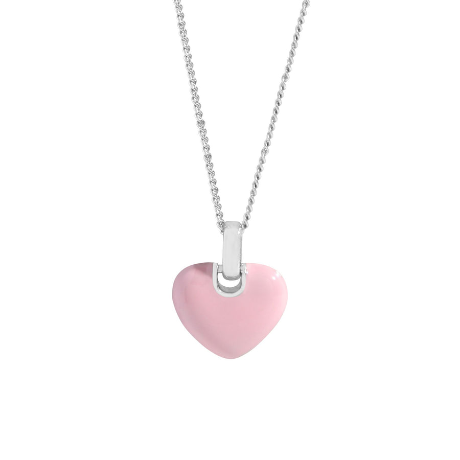 Honey Moon Epoxy Heart Necklace in 925 Sterling Silver