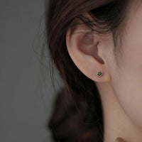 Green Avocado 925 Sterling Silver Stud Earrings