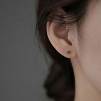 Green Avocado 925 Sterling Silver Stud Earrings