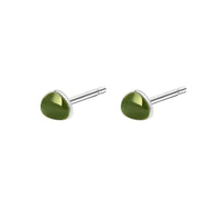 Green Avocado 925 Sterling Silver Stud Earrings