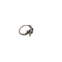 Vintage Rose Flower Adjustable Sterling Silver Ring