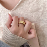 Irregular Folding Girl's Skirt 925 Sterling Silver Adjustable Ring