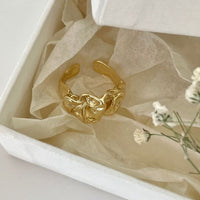 Irregular Folding Girl's Skirt 925 Sterling Silver Adjustable Ring