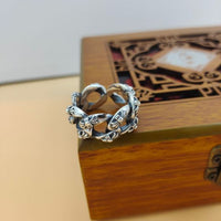 Vintage Twisted Cross Adjustable Sterling Silver Ring