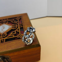 Vintage Twisted Cross Adjustable Sterling Silver Ring