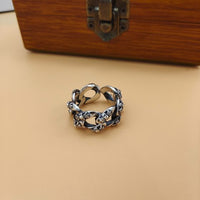 Vintage Twisted Cross Adjustable Sterling Silver Ring