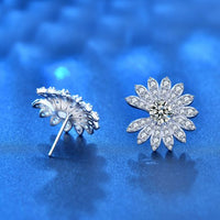 Moissanite Daisy Stud Earrings in 925 Sterling Silver