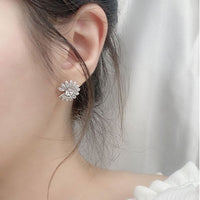 Moissanite Daisy Stud Earrings in 925 Sterling Silver