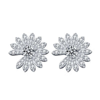 Moissanite Daisy Stud Earrings in 925 Sterling Silver