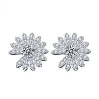 Moissanite Daisy Stud Earrings in 925 Sterling Silver