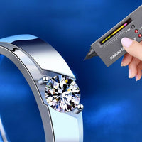 Honey Moon Adjustable Crystal Sterling Silver Couple Ring