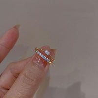 Anniversary Heart Stacker Ring, 925 Sterling Silver Adjustable