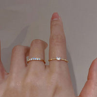 Anniversary Heart Stacker Ring, 925 Sterling Silver Adjustable