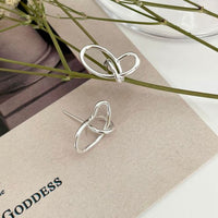 Messy Lines Cross 925 Sterling Silver Stud Earrings