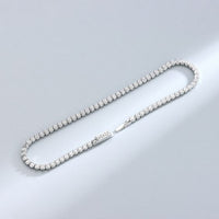 Princess-Cut Crystal Tennis Bracelet in 925 Sterling Silver