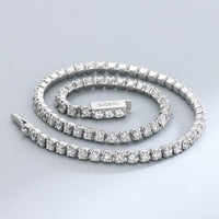 Princess-Cut Crystal Tennis Bracelet in 925 Sterling Silver