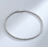 Princess-Cut Crystal Tennis Bracelet in 925 Sterling Silver