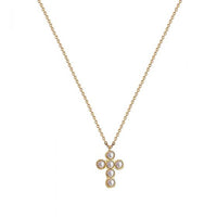 Shell Pearl Cross Necklace in 925 Sterling Silver