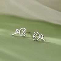 Hollow Tulip Flower 925 Sterling Silver Stud Earrings