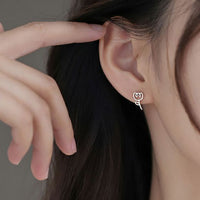 Hollow Tulip Flower 925 Sterling Silver Stud Earrings