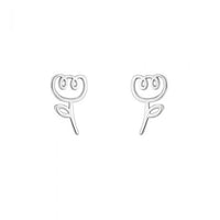 Hollow Tulip Flower 925 Sterling Silver Stud Earrings