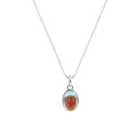Heart Oval Moonstone 925 Sterling Silver Necklace