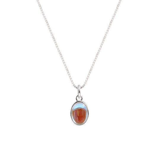 Heart Oval Moonstone 925 Sterling Silver Necklace