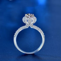 Moissanite Crystal Flower Bud Crown 925 Sterling Silver Ring