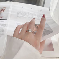 Moissanite Crystal Flower Bud Crown 925 Sterling Silver Ring
