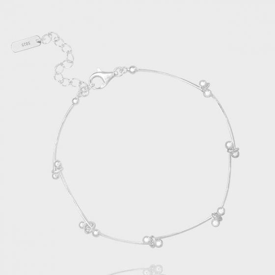 Girl Bead Cross Bracelet in 925 Sterling Silver