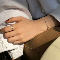 Girl Bead Cross Bracelet in 925 Sterling Silver
