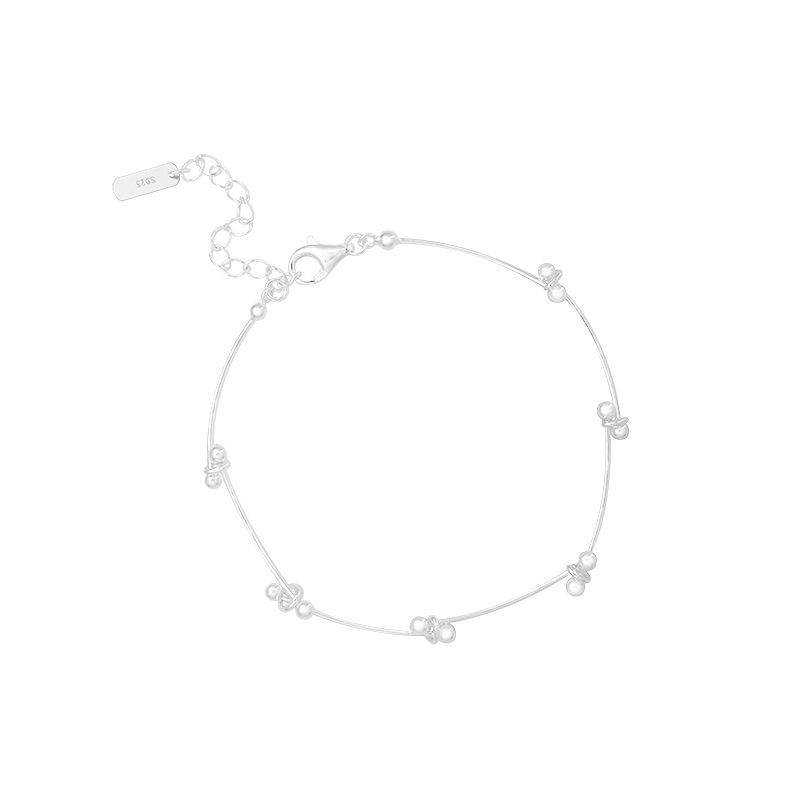 Girl Bead Cross Bracelet in 925 Sterling Silver