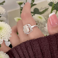 Natural Baroque Pearl 925 Sterling Silver Adjustable Ring