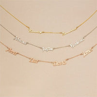 Personalized Name Letter Necklace, 2-4 Names, 925 Sterling Silver