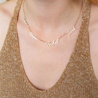 Personalized Name Letter Necklace, 2-4 Names, 925 Sterling Silver