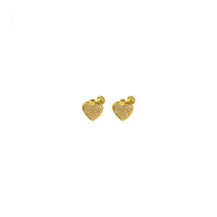 Mini Crystal Heart Stud Earrings 925 Sterling Silver