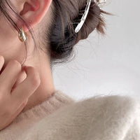 Modern Geometry Curve Circle 925 Sterling Silver Huggie Earring